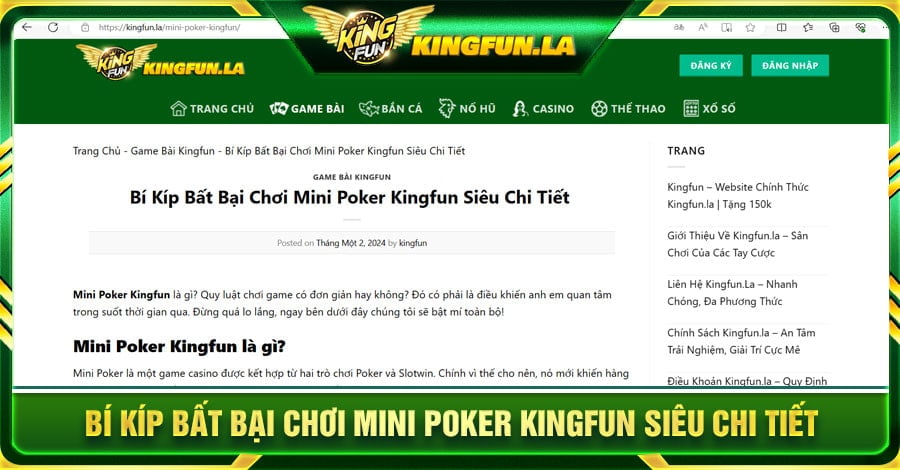 Mini Poker Kingfun